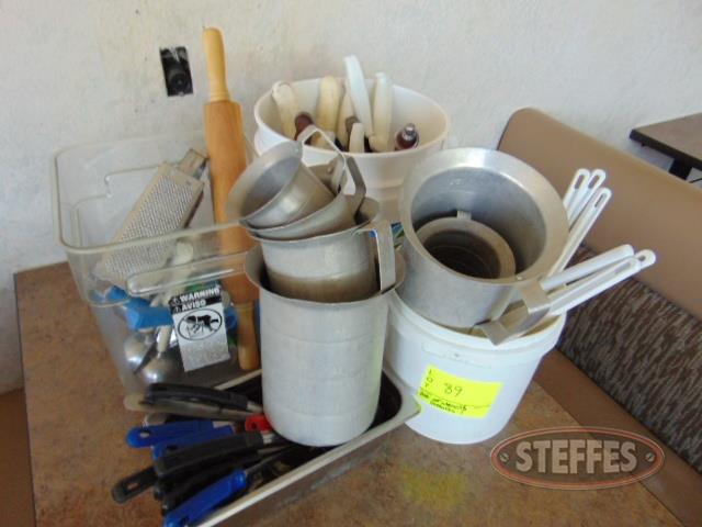 Asst- of utensils- knives- serving spoons- spatulas- metal pitchers_1.jpg